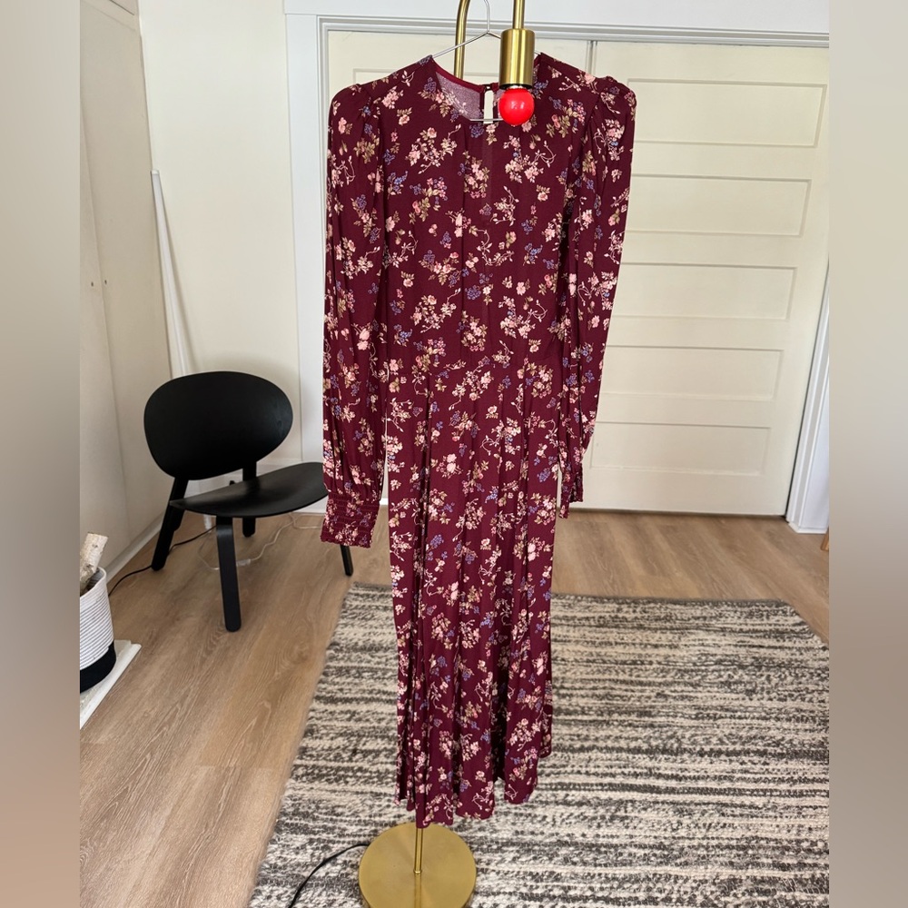 Reformation midi dress with a slit, size 0